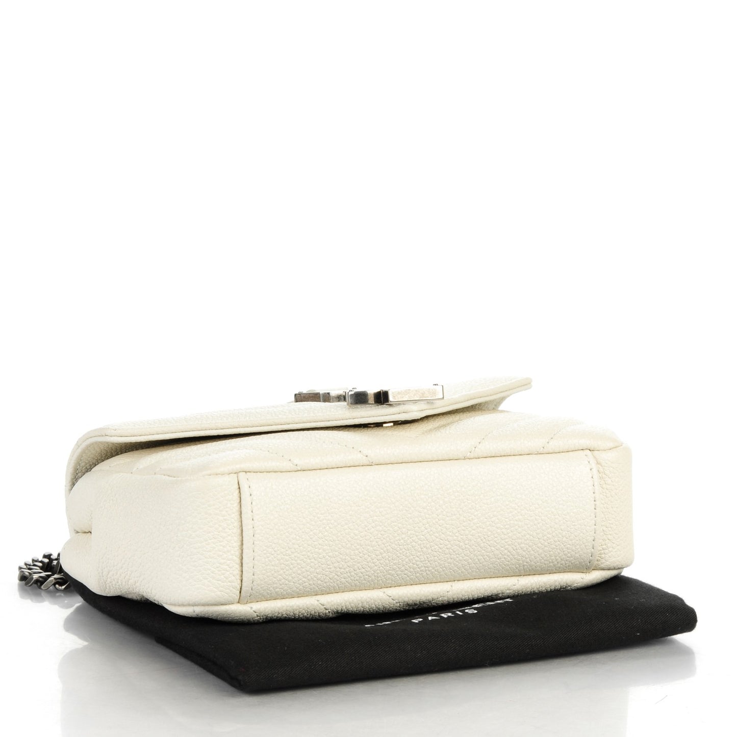 Grained Calfskin Matelasse Chevron Monogram Classic Baby Chain Bag Porcellana