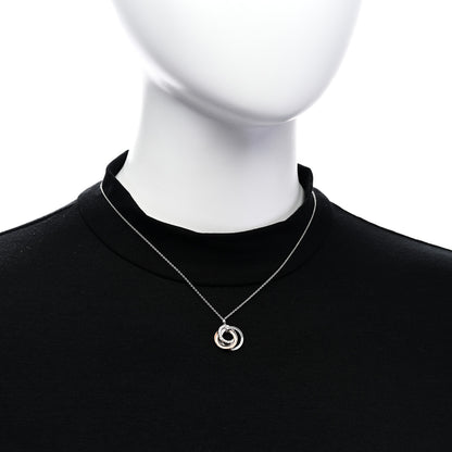 Tiffany 18K White Rose Gold Diamond 1837 Triple Interlocking Circles Pendant Necklace 2 of 6