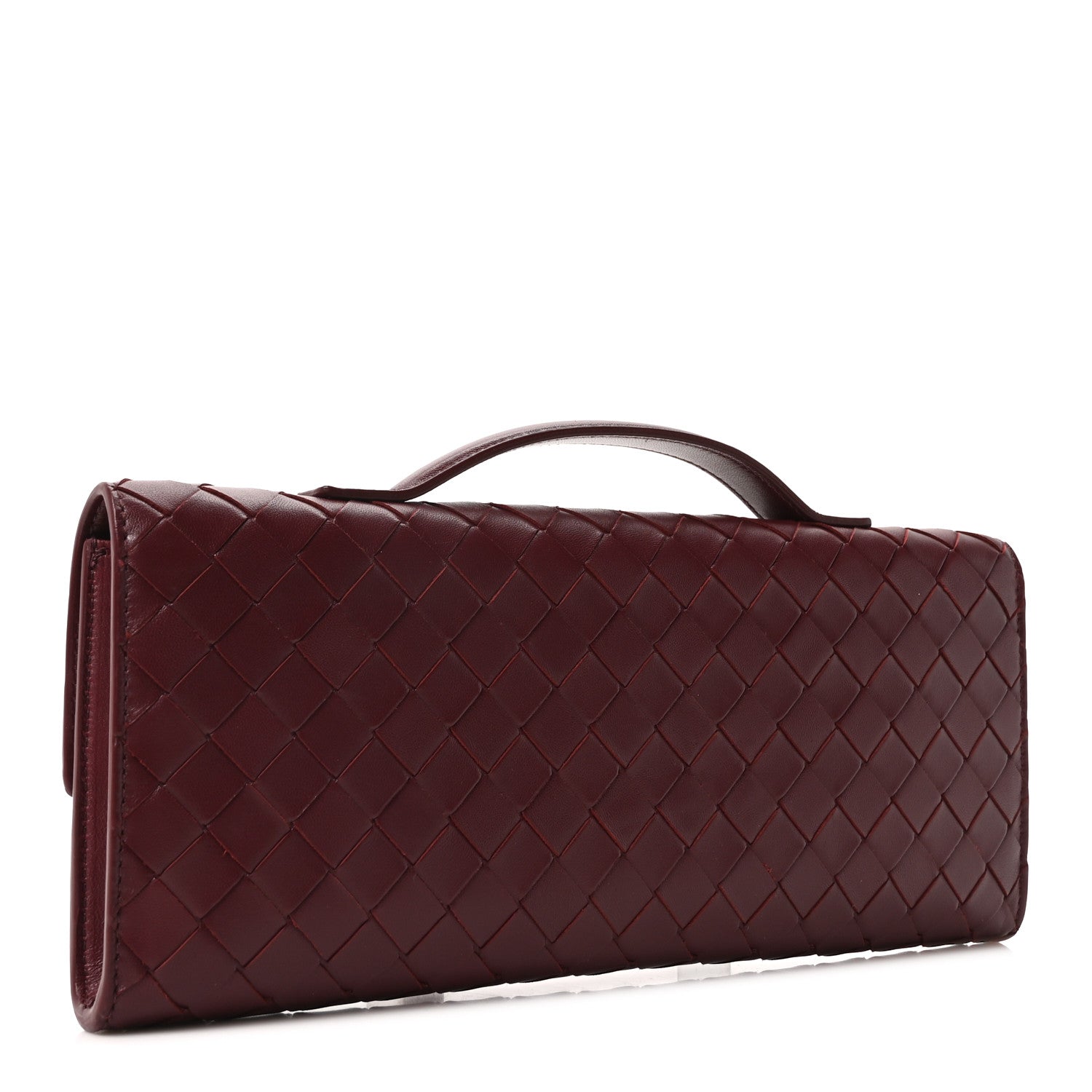 Bottega Veneta Nappa Intrecciato Long Andiamo Top Handle Clutch Barolo 3 of 10