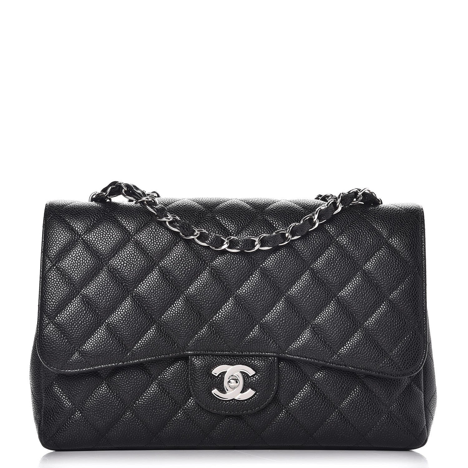 Chanel Caviar Quilted Jumbo Single Flap Black 1 of 19