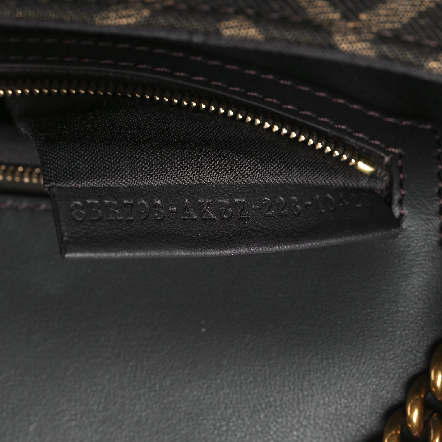 Fendi Fabric Jacquard FF 1974 Midi Chain Baguette Tobacco Moro 7 of 11