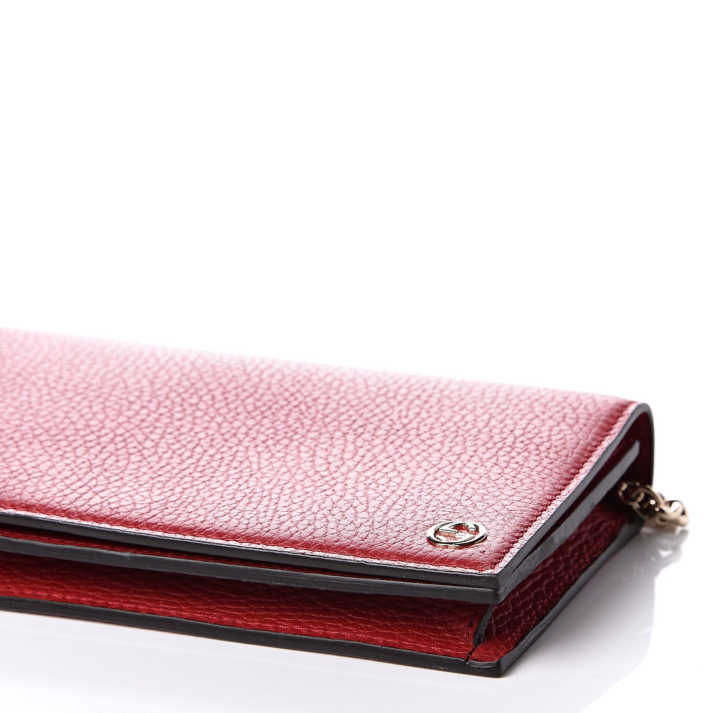 Dollar Calfskin Medium Betty Chain Wallet Tabasco Red
