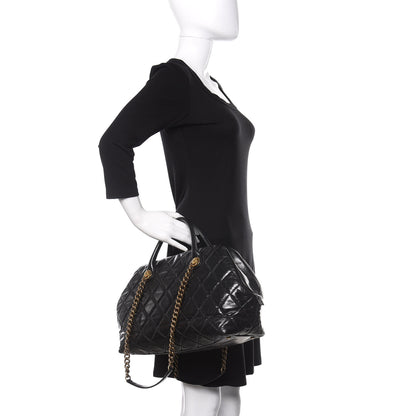 Chanel Glazed Calfskin Castle Rock Bowling Bag Black 3 of 10
