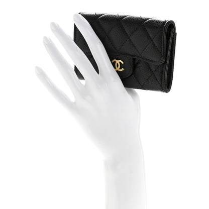 Chanel Caviar Quilted Flap Card Holder Wallet Black 2 of 10