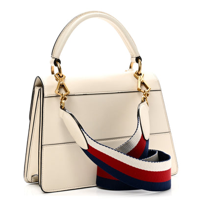 Gucci Calfskin Sylvie Web Small Queen Margaret Top Handle Bag White 3 of 10