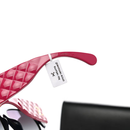 Chanel Acetate Quilted CC Pilot Sunglasses 71465 Pink Black 16 of 17