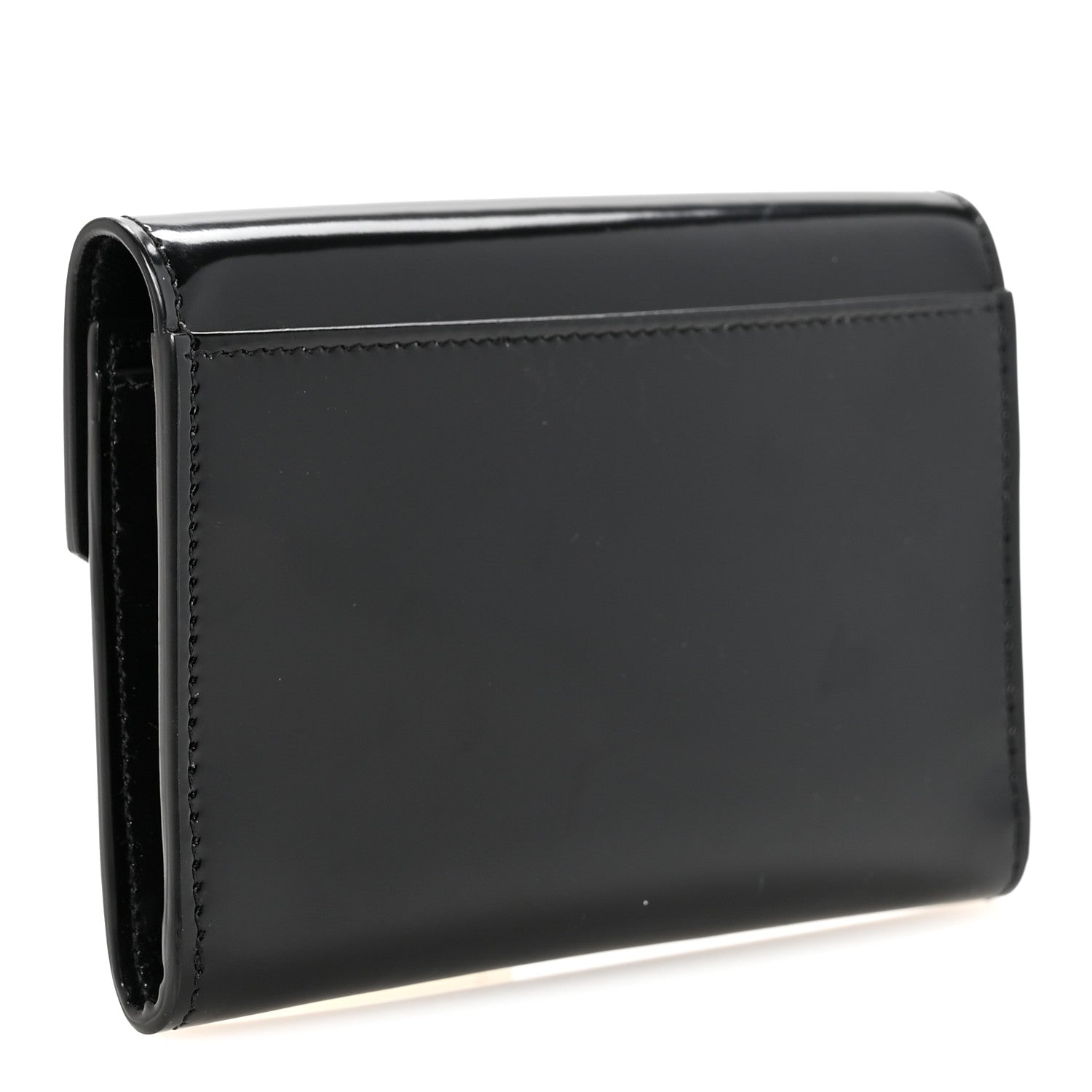 Saint Laurent Patent Calfskin Small Monogram Envelope Wallet Black 3 of 7