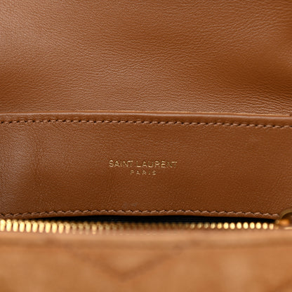 Saint Laurent Suede Calfskin Y Quilted Monogram Small Loulou Chain Satchel Cinnamon 7 of 12