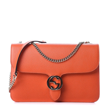 Gucci Dollar Calfskin Interlocking G Shoulder Bag Sun Orange 1 of 9