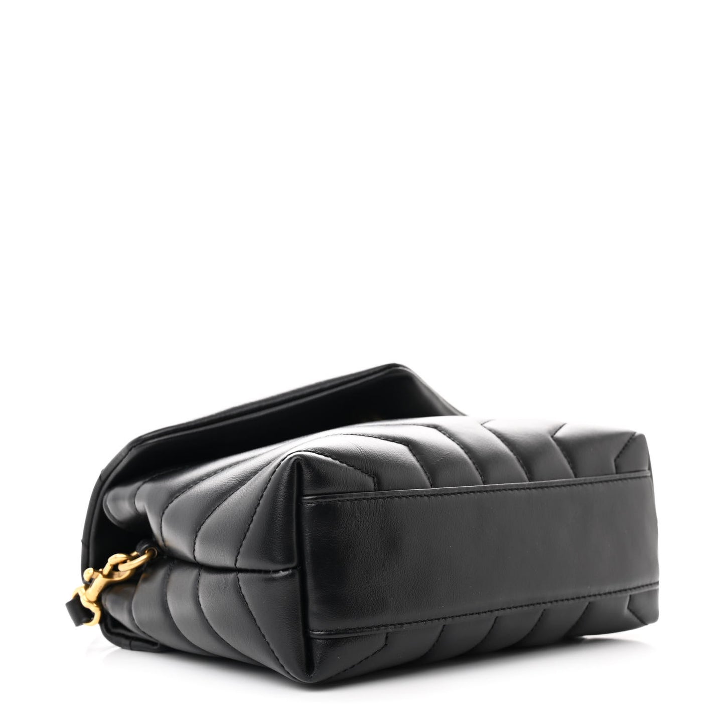 Calfskin Y Quilted Monogram Toy Loulou Crossbody Bag Black