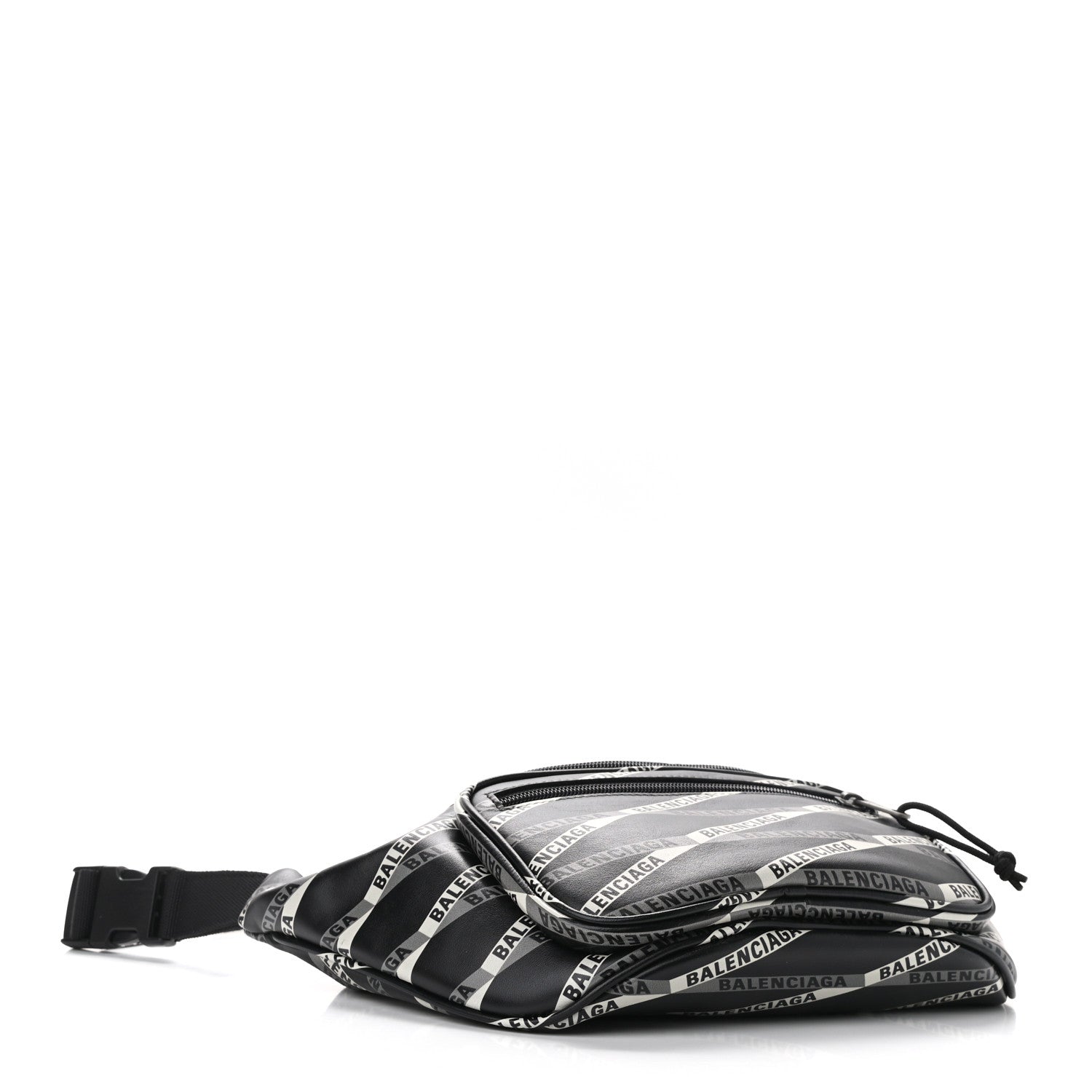 Balenciaga Smooth Calfskin Losange Monogram Explorer Belt Bag Black Grey 4 of 10