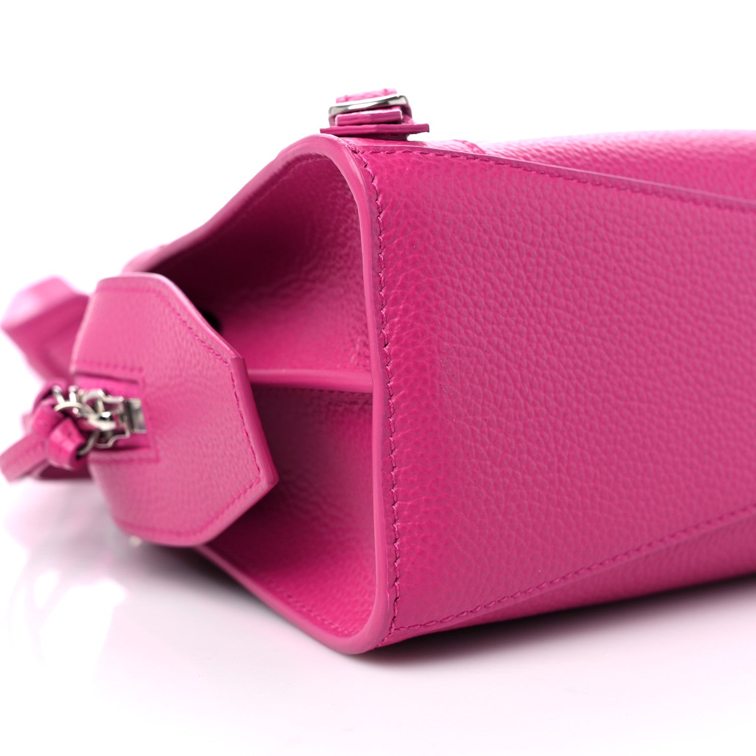 Balenciaga Grained Calfskin Neo Classic Silver Hardware Mini City Fuchsia 8 of 9