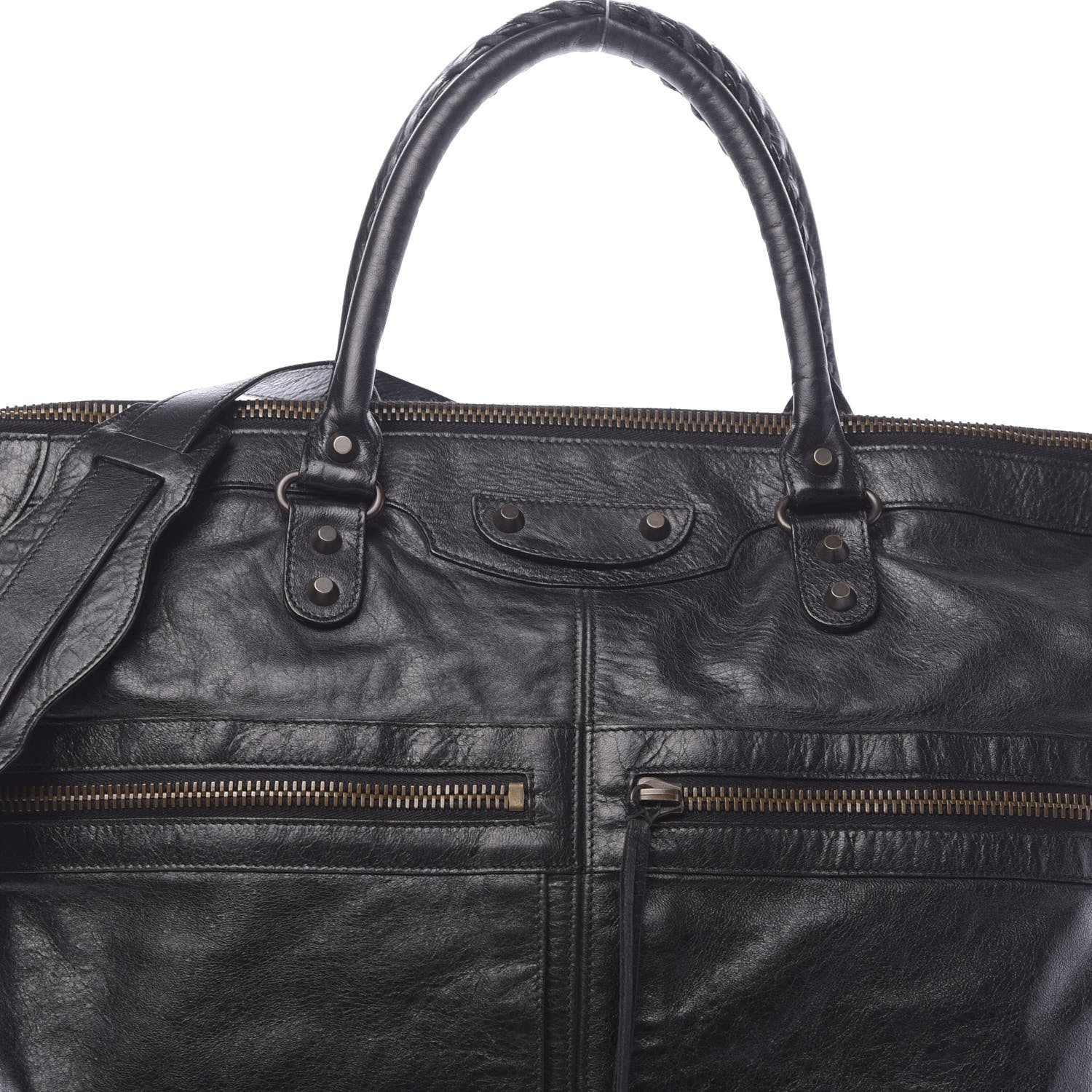 Balenciaga Agneau Classic Hardware Square Tote Black 8 of 10