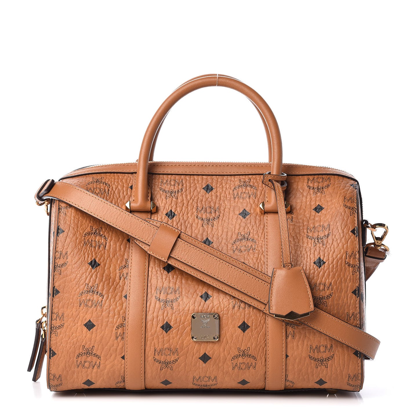 Visetos Medium Boston Bag Cognac