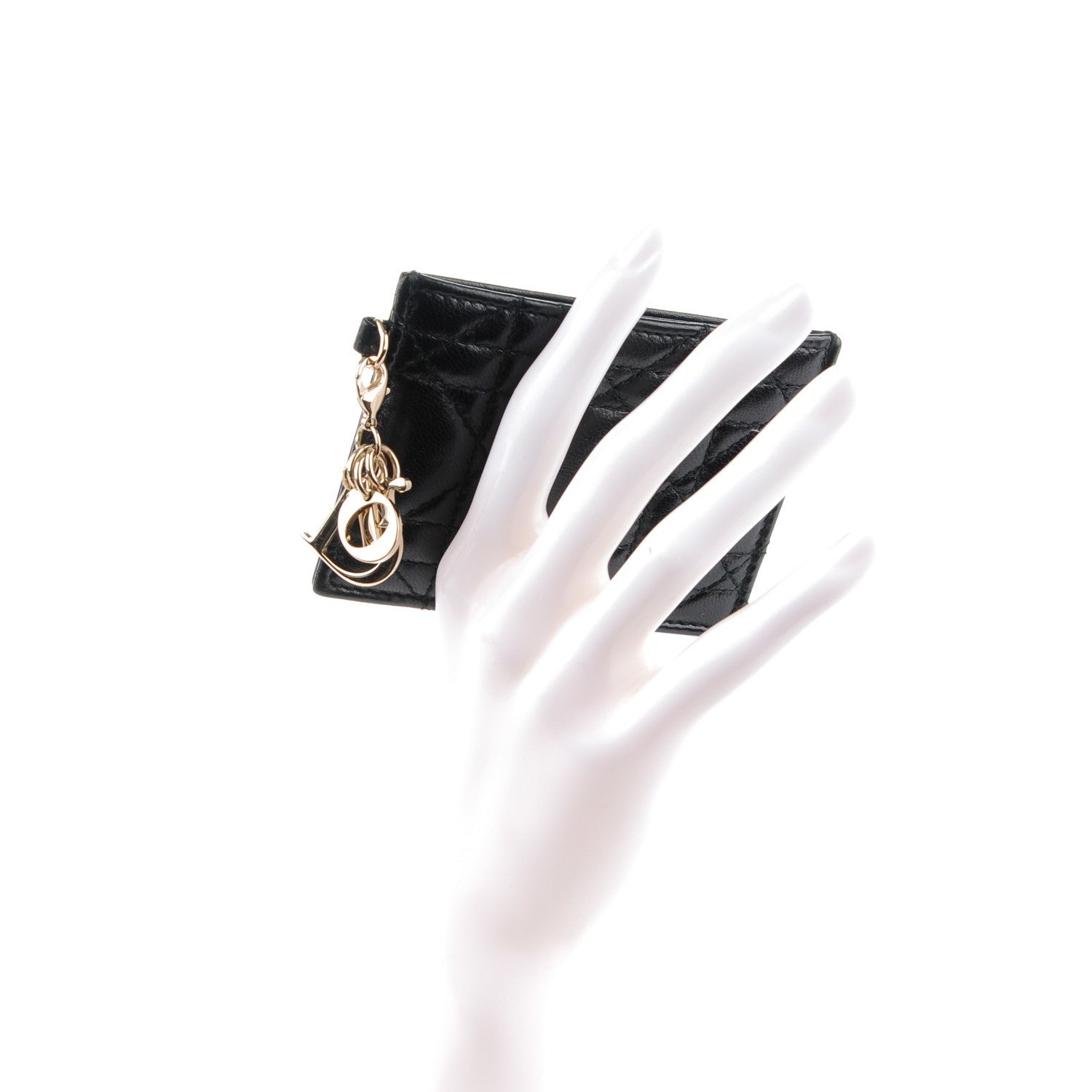 Christian Dior Lambskin Cannage Lady Dior Card Holder Black 2 of 7