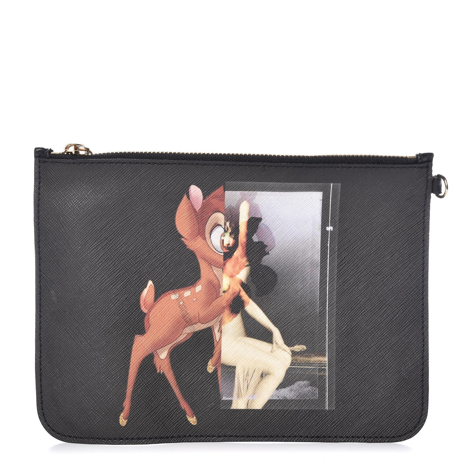 Givenchy Textured Coated Canvas Bambi Print Cosmetic Pouch Black 1 of 8