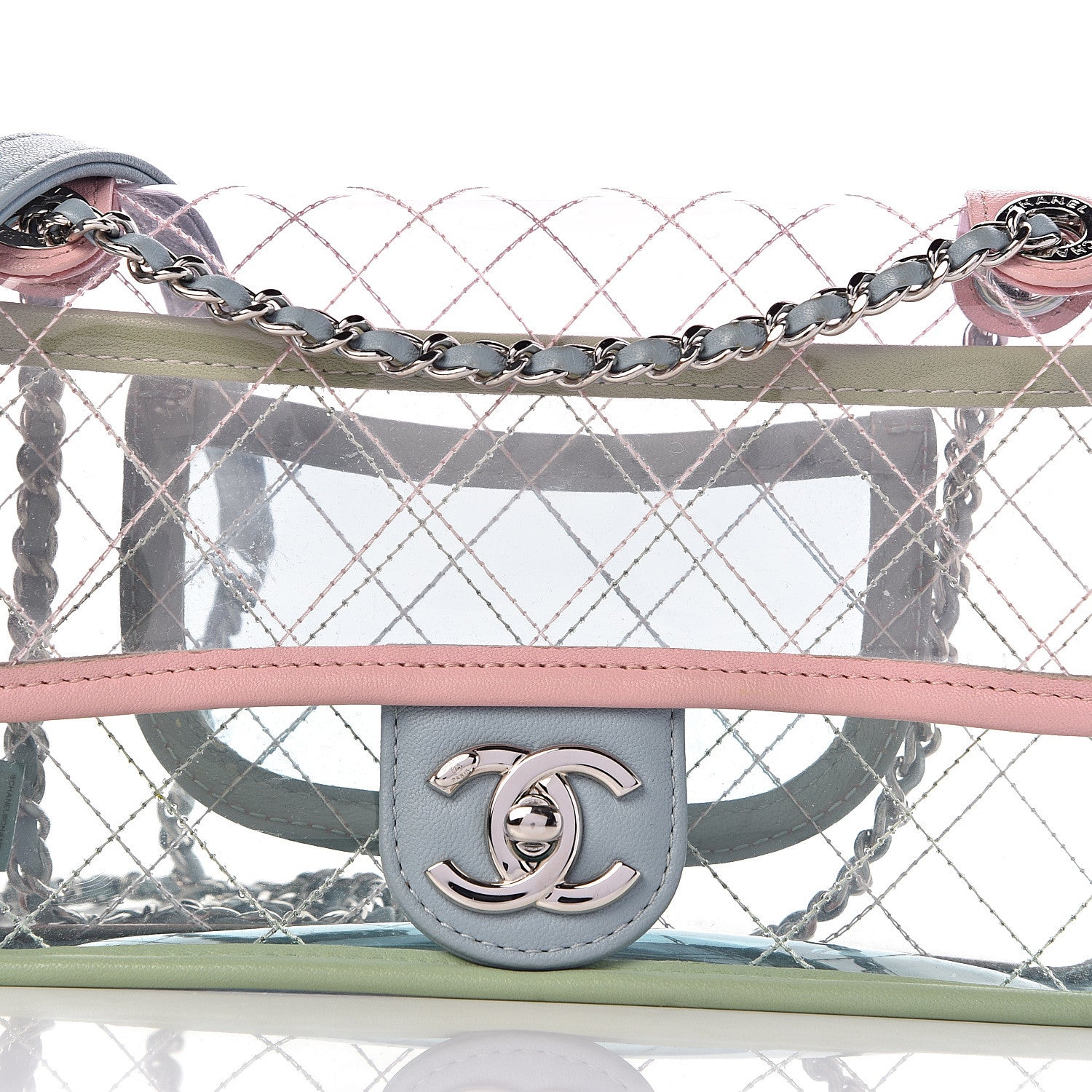 Chanel Lambskin PVC Quilted Mini Coco Splash Flap Blue Green 8 of 12