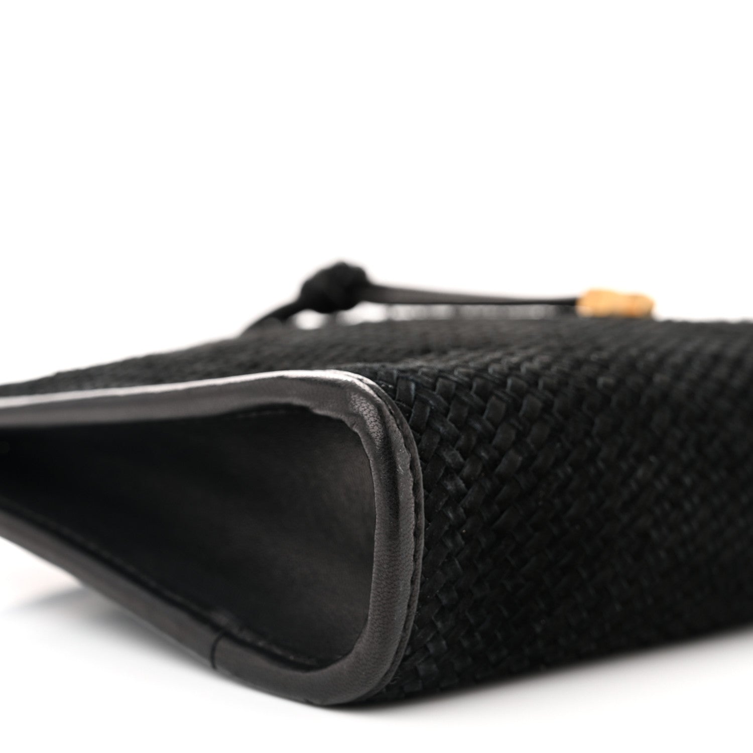 Saint Laurent Suede Woven Baby Victoire Chain Clutch Bag Black 9 of 10