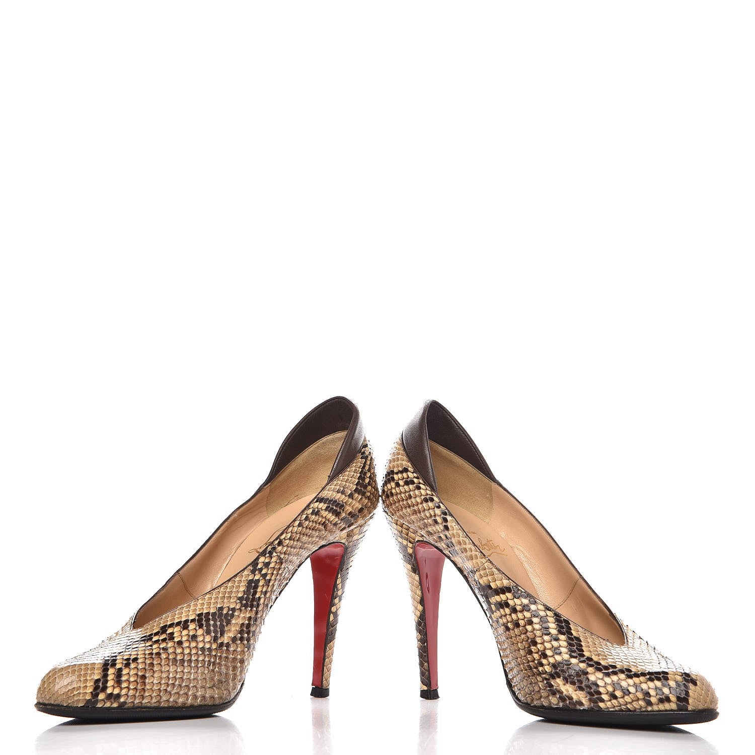 Christian Louboutin Python Pumps 39 Brown 5 of 12