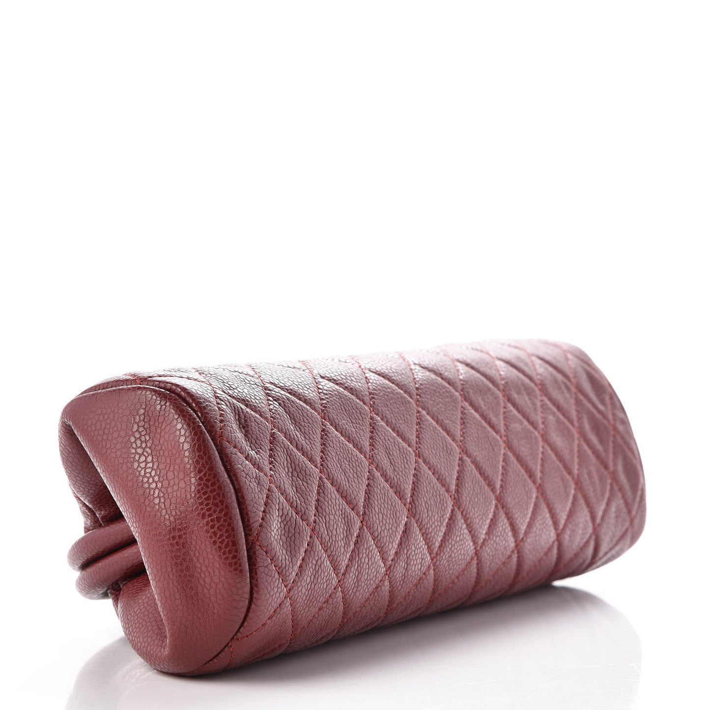 Caviar Quilted Timeless Clutch Dark Red