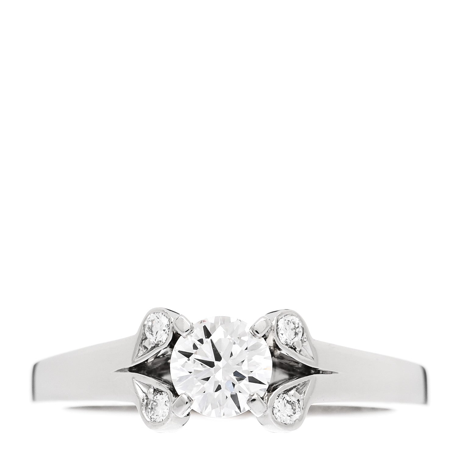 Cartier Platinum Diamond .26ct Ballerine Solitaire Engagement Ring 45 3.25 1 of 8