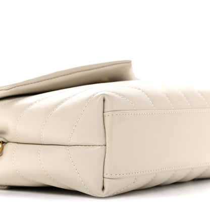 Saint Laurent Calfskin Y Quilted Monogram Toy Loulou Crossbody Bag Blanc Vintage 9 of 11