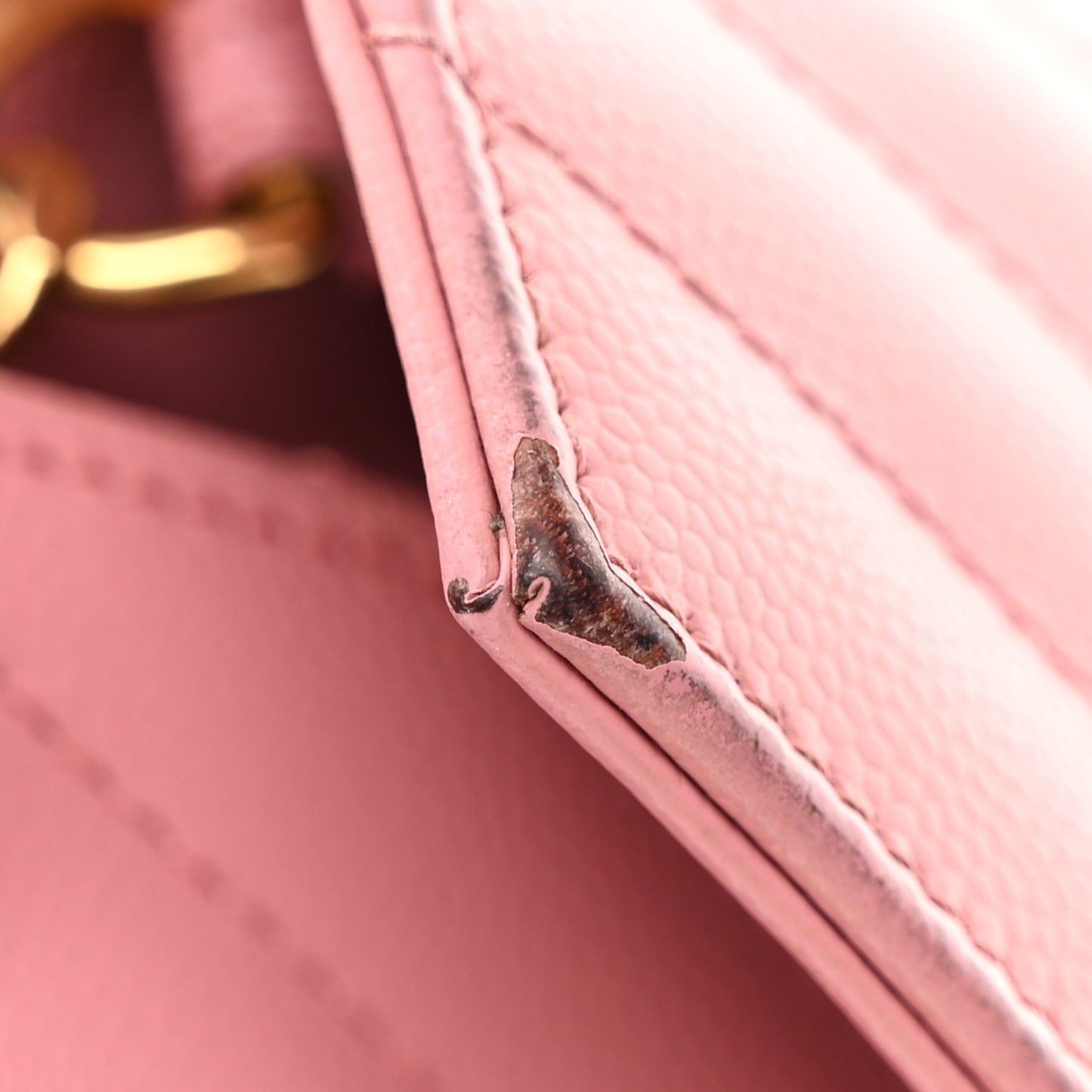 Grain De Poudre Matelasse Chevron Monogram Chain Wallet Tender Pink