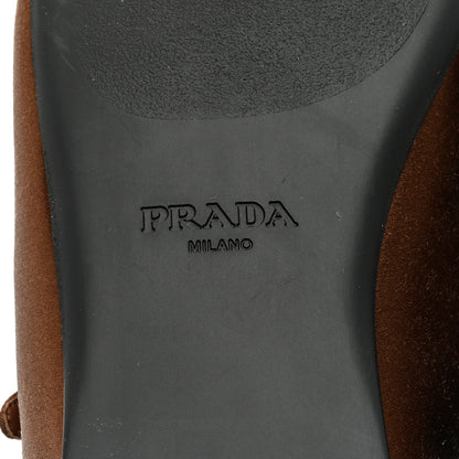 Prada Satin Triangle Ballerina Flats 36.5 Tobacco 6 of 7