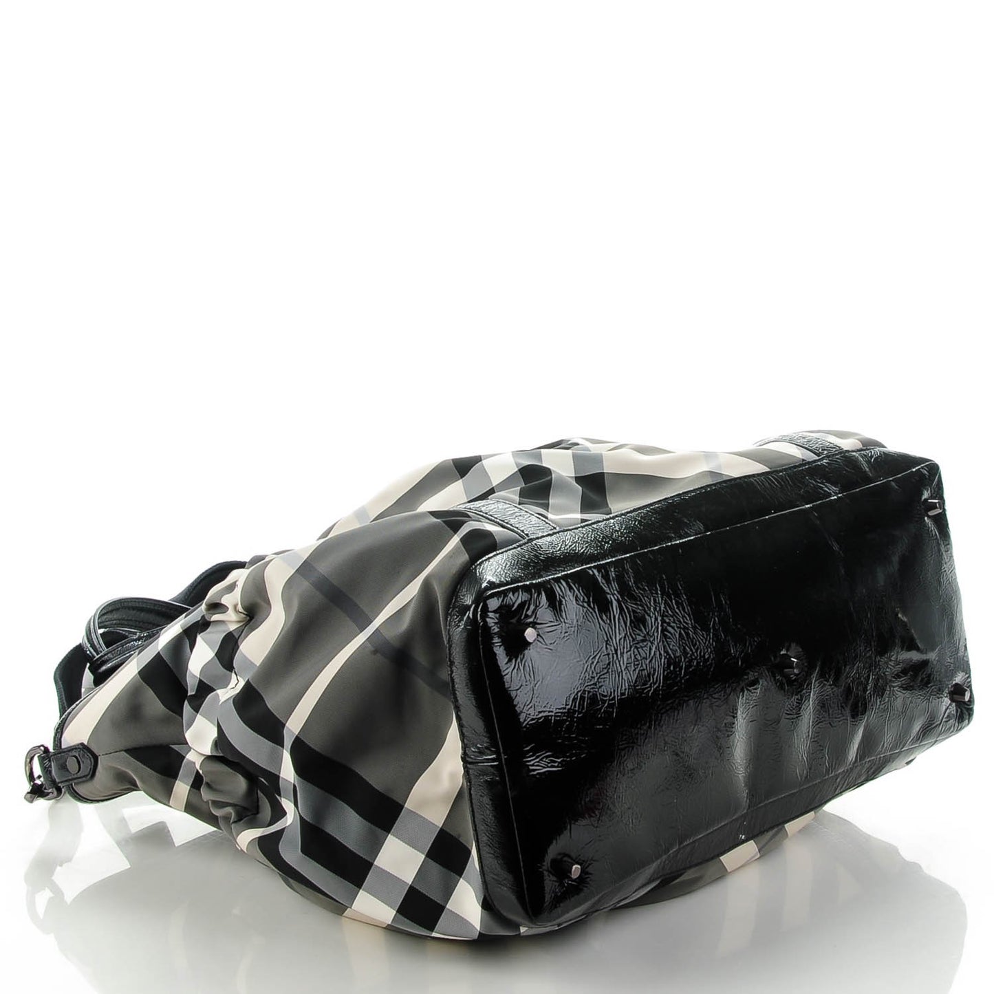 Nylon Beat Check Diaper Bag Black