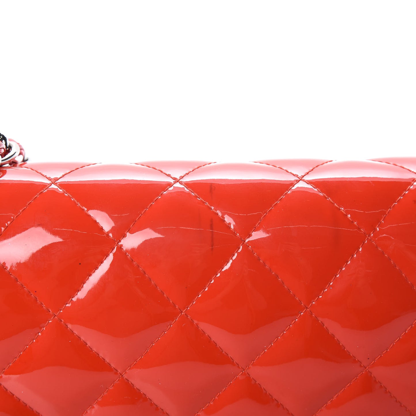 Patent Quilted Jumbo Double Flap Red