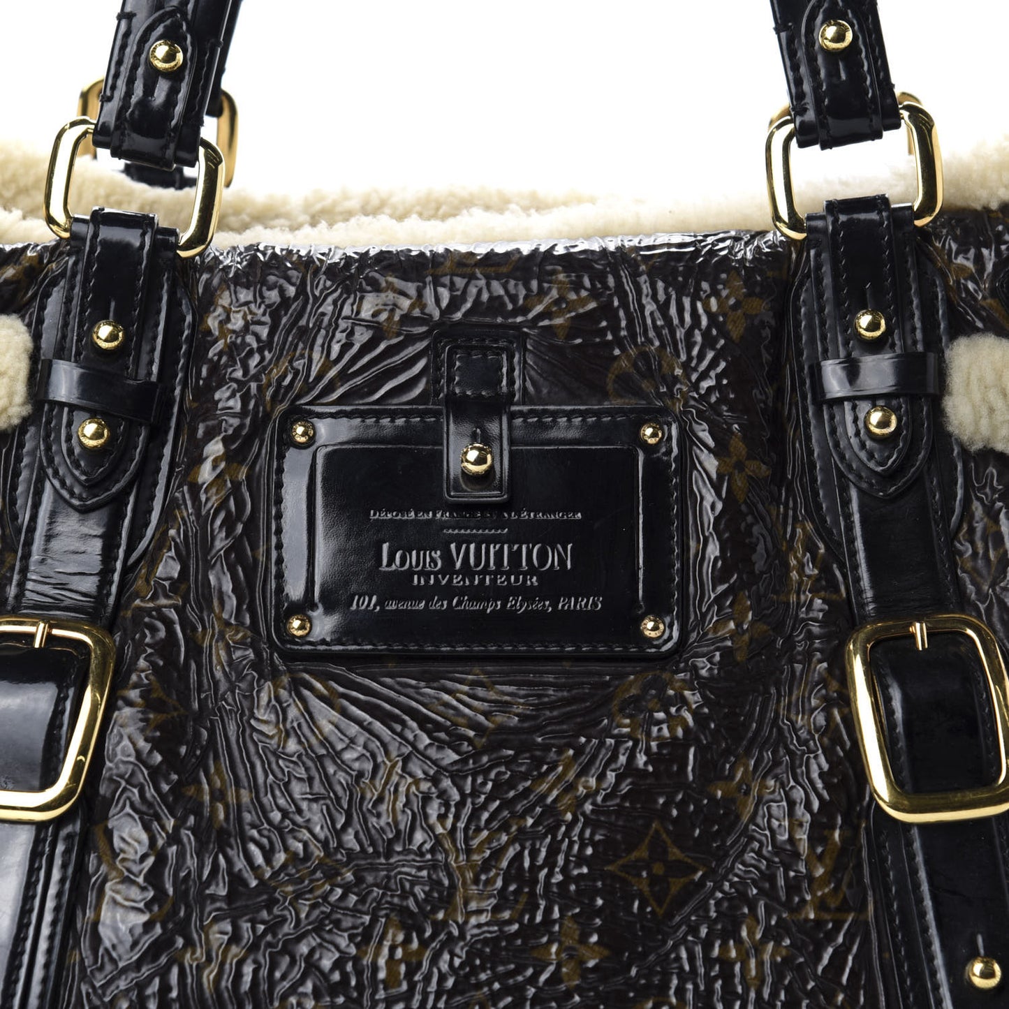 Patent Monogram Shearling Sac Thunder