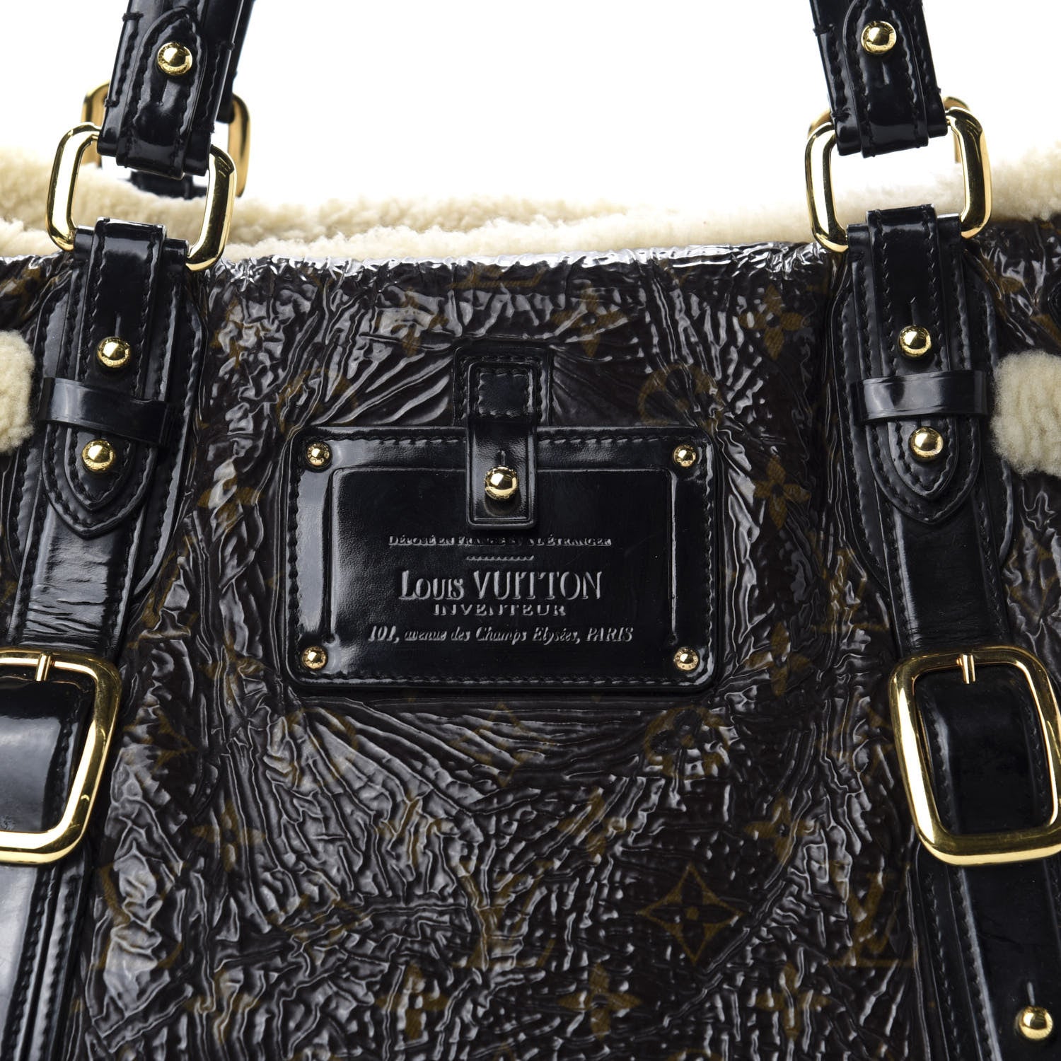 Louis Vuitton Patent Monogram Shearling Sac Thunder 10 of 10