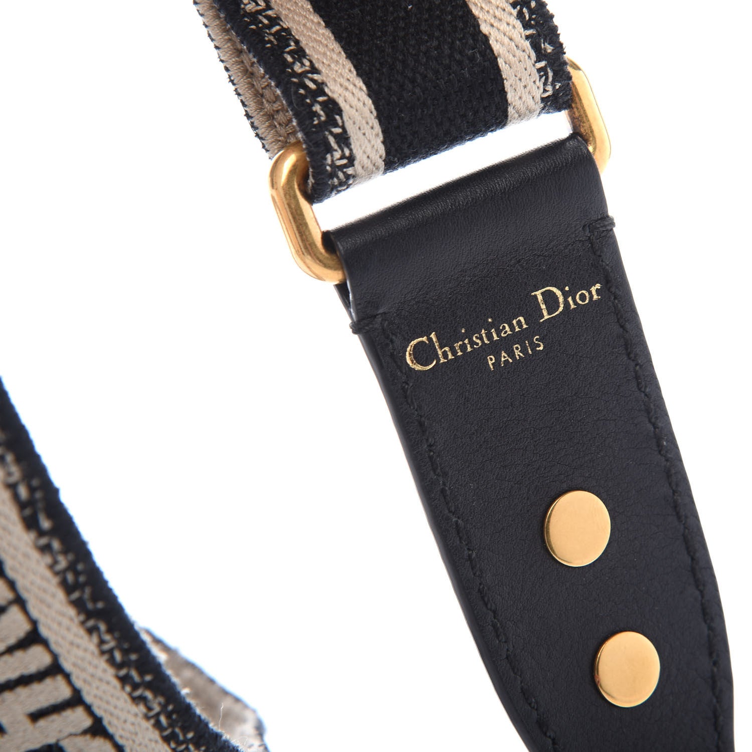 Christian Dior Canvas Embroidered Shoulder Strap Blue 3 of 4