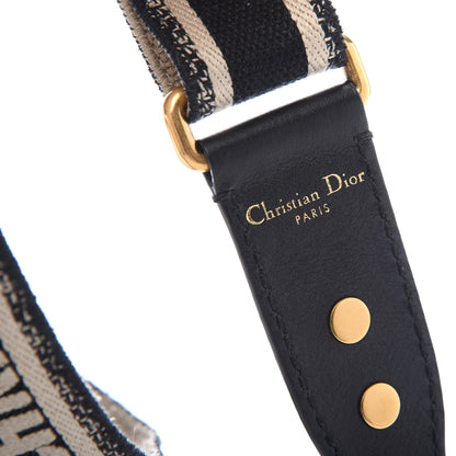 Christian Dior Canvas Embroidered Shoulder Strap Blue 3 of 4