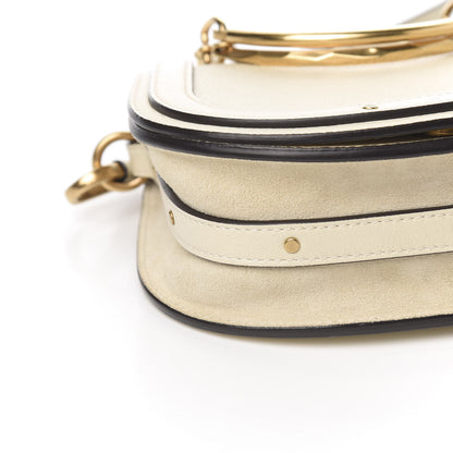 Chloe Calfskin Suede Small Nile Bracelet Bag Off White 6 of 8