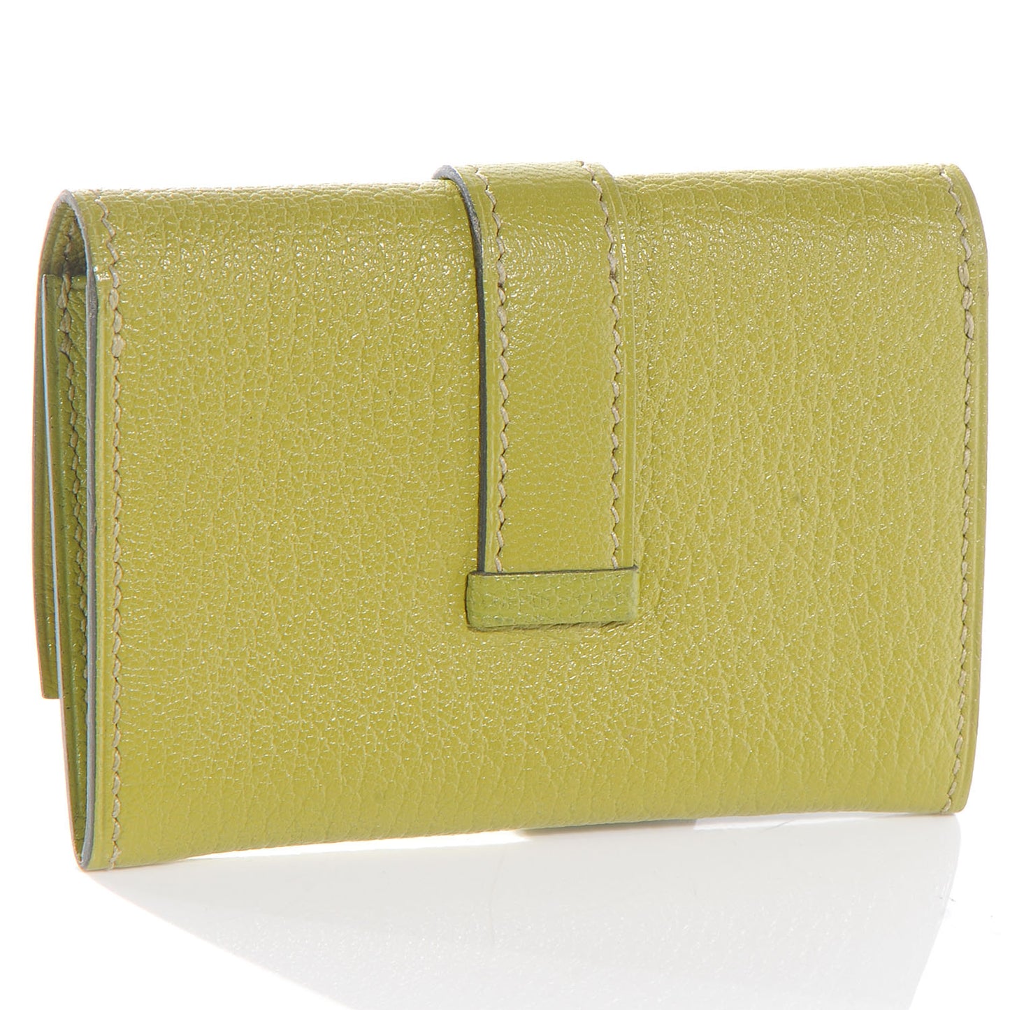 Chevre Bearn Card Case Wallet Vert Anis