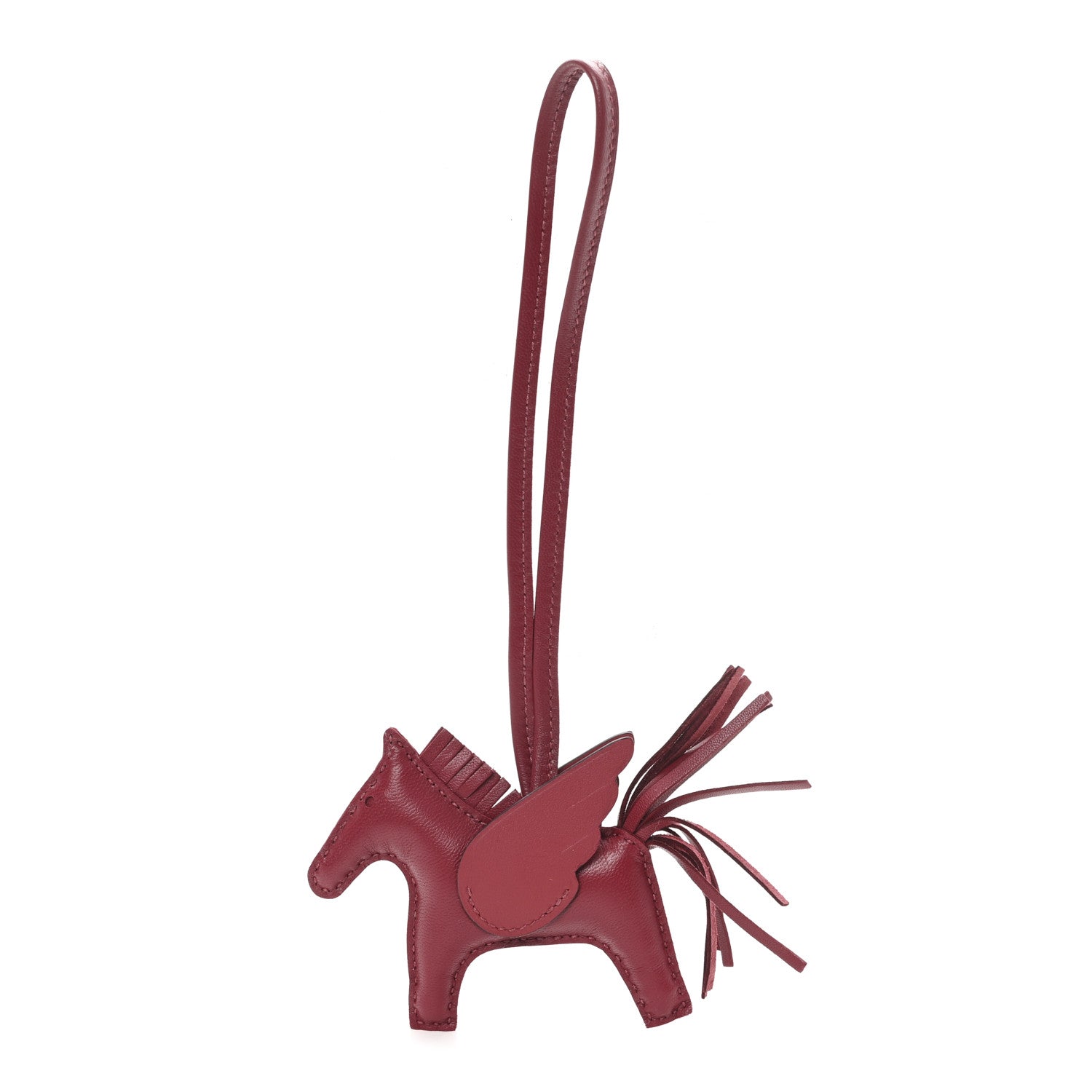 Hermes Milo Lambskin Grigri Rodeo Pegase Horse Bag Charm PM Rouge Grenat 1 of 4