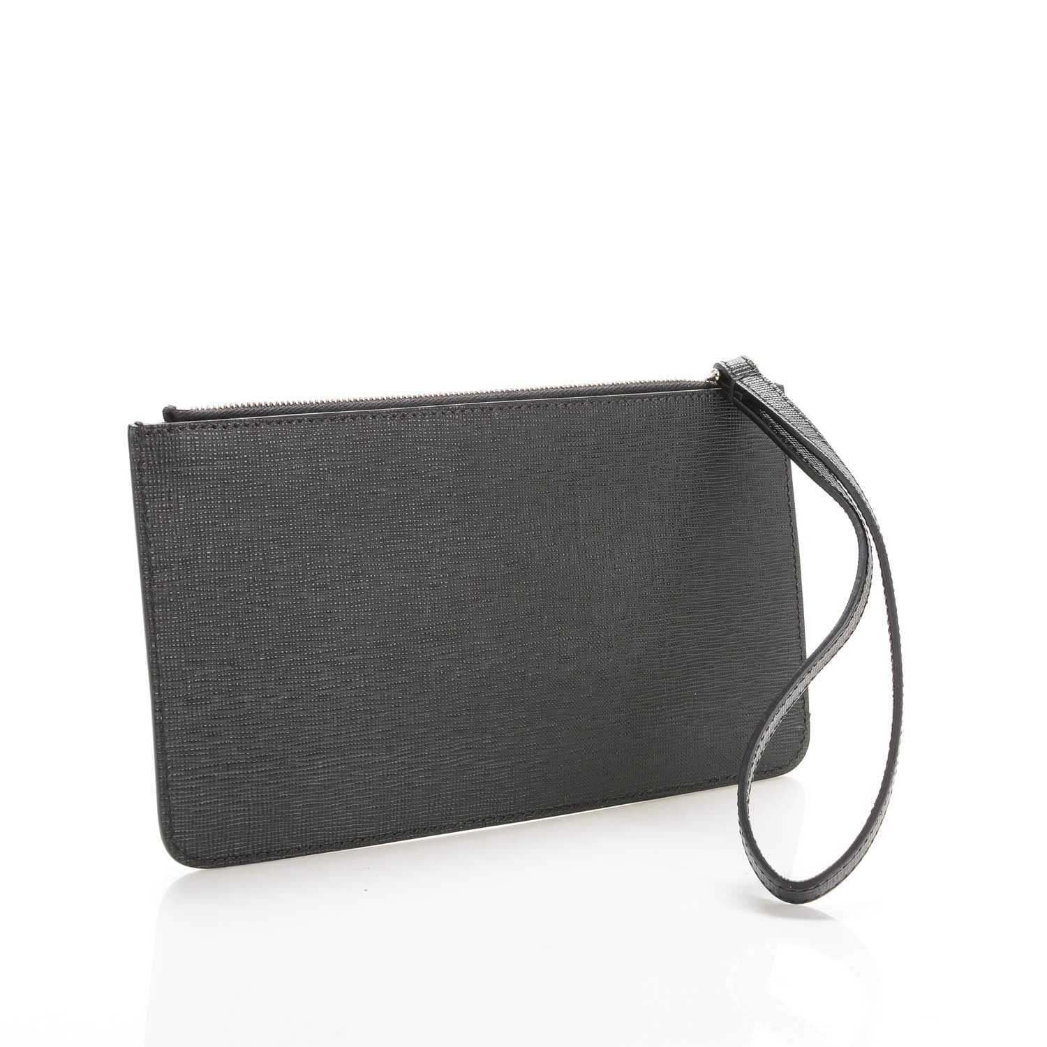 Fendi Vitello Elite Mink Fur Studded Karlito Zip Pouch Black 3 of 7