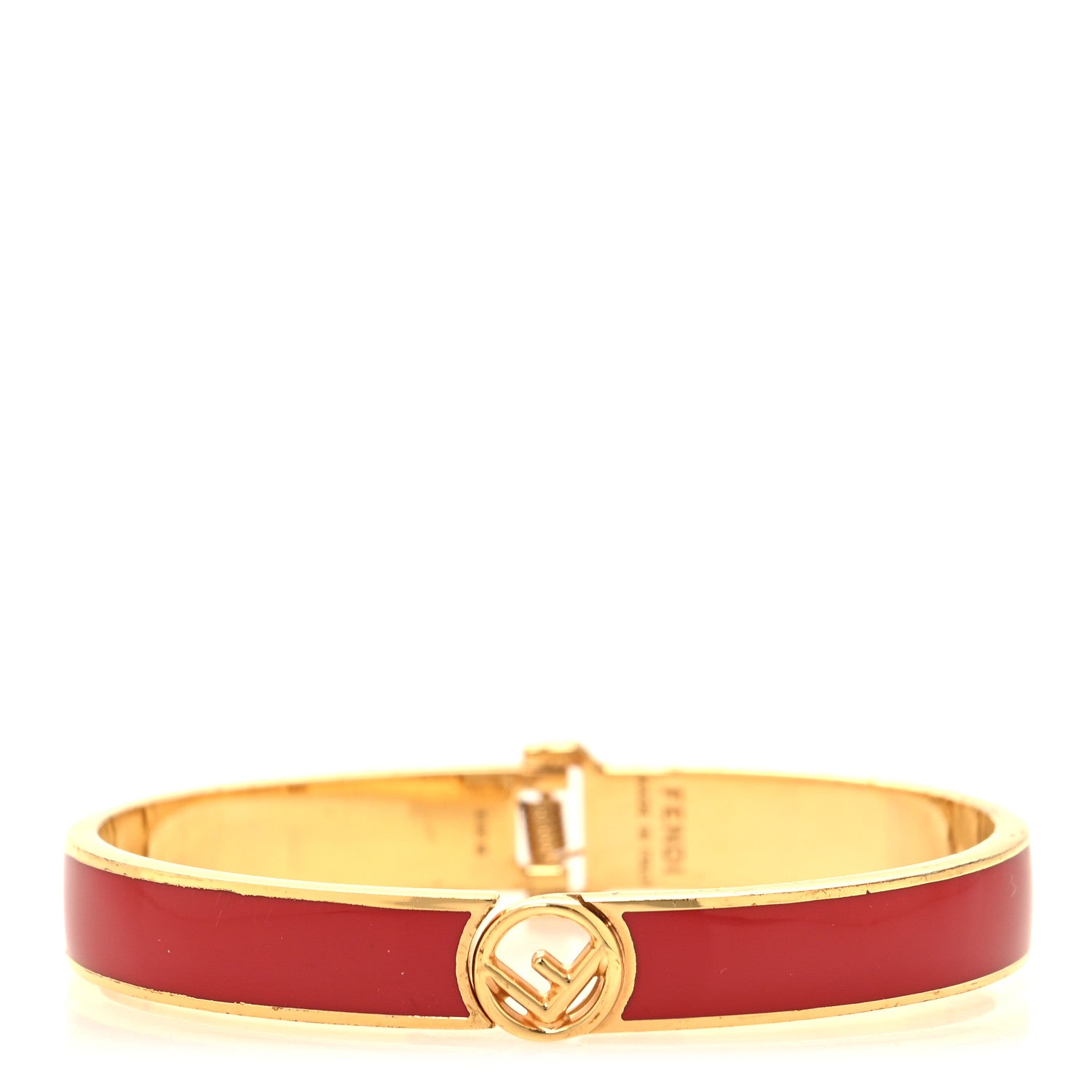 Fendi Enamel Metal F Is Fendi Bracelet M Red Gold 1 of 7