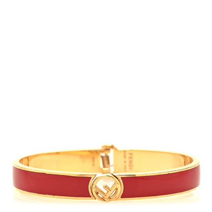 Fendi Enamel Metal F Is Fendi Bracelet M Red Gold 1 of 7