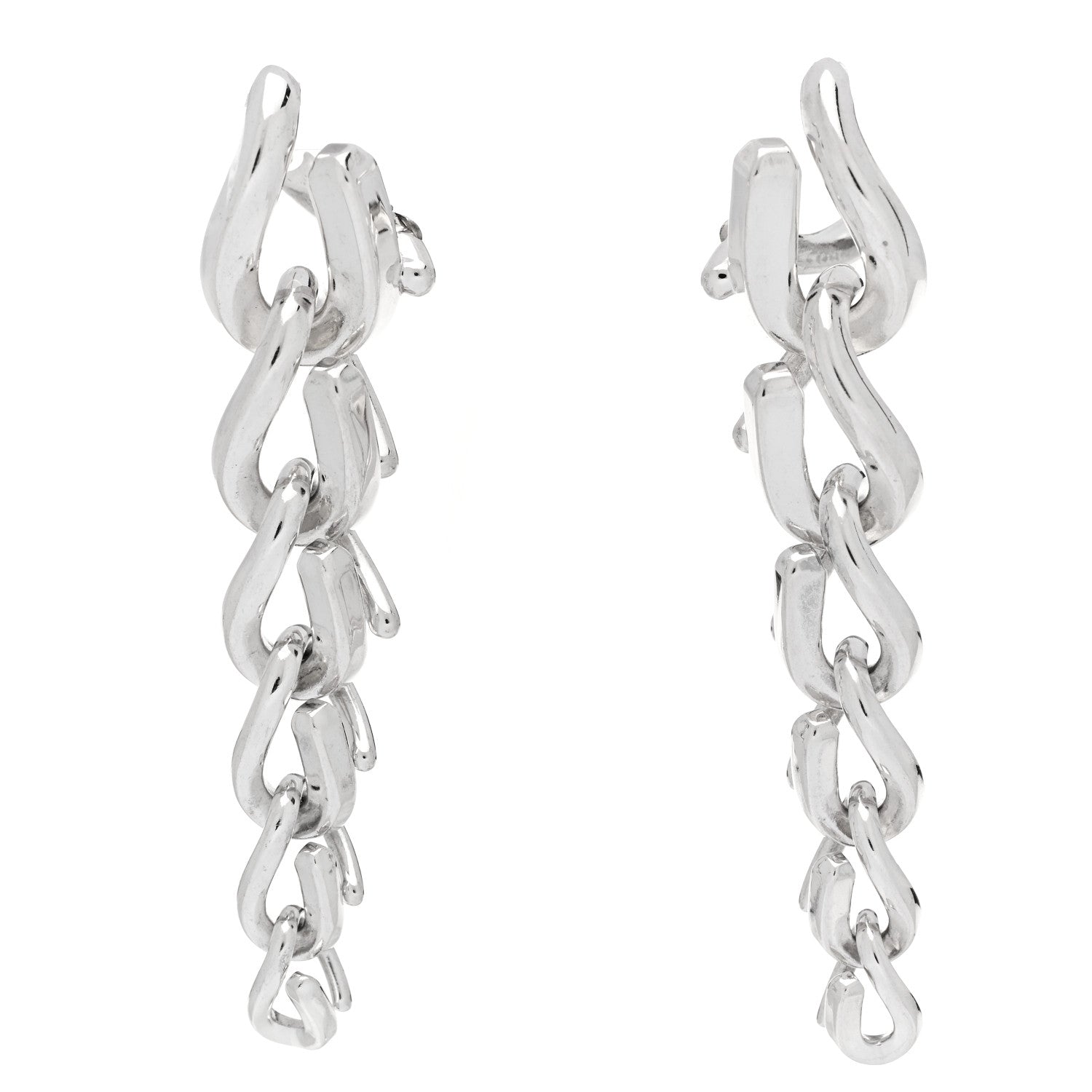 Tiffany Sterling Silver Forge Drop Link Earrings 1 of 5