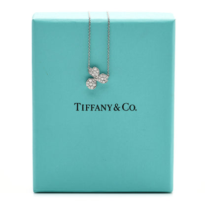 Tiffany Platinum Diamond Paper Flowers Pave Pendant Necklace 5 of 5