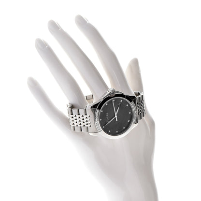 Gucci Stainless Steel Diamond 38mm G-Timeless Quartz Watch Black 2 of 7