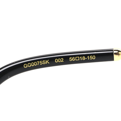Gucci Round Metal GG0075SK Sunglasses Black Gold 6 of 8