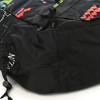 Valentino Garavani Nylon Game Print Backpack Black 8 of 9