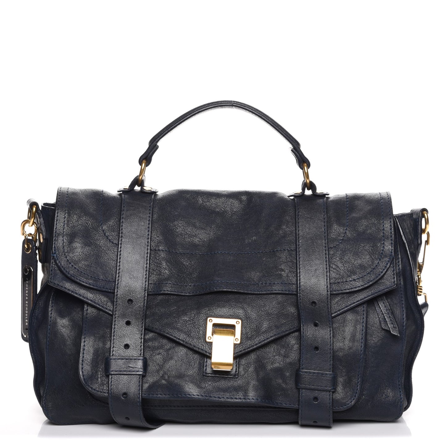 Lambskin Medium PS1 Satchel Navy