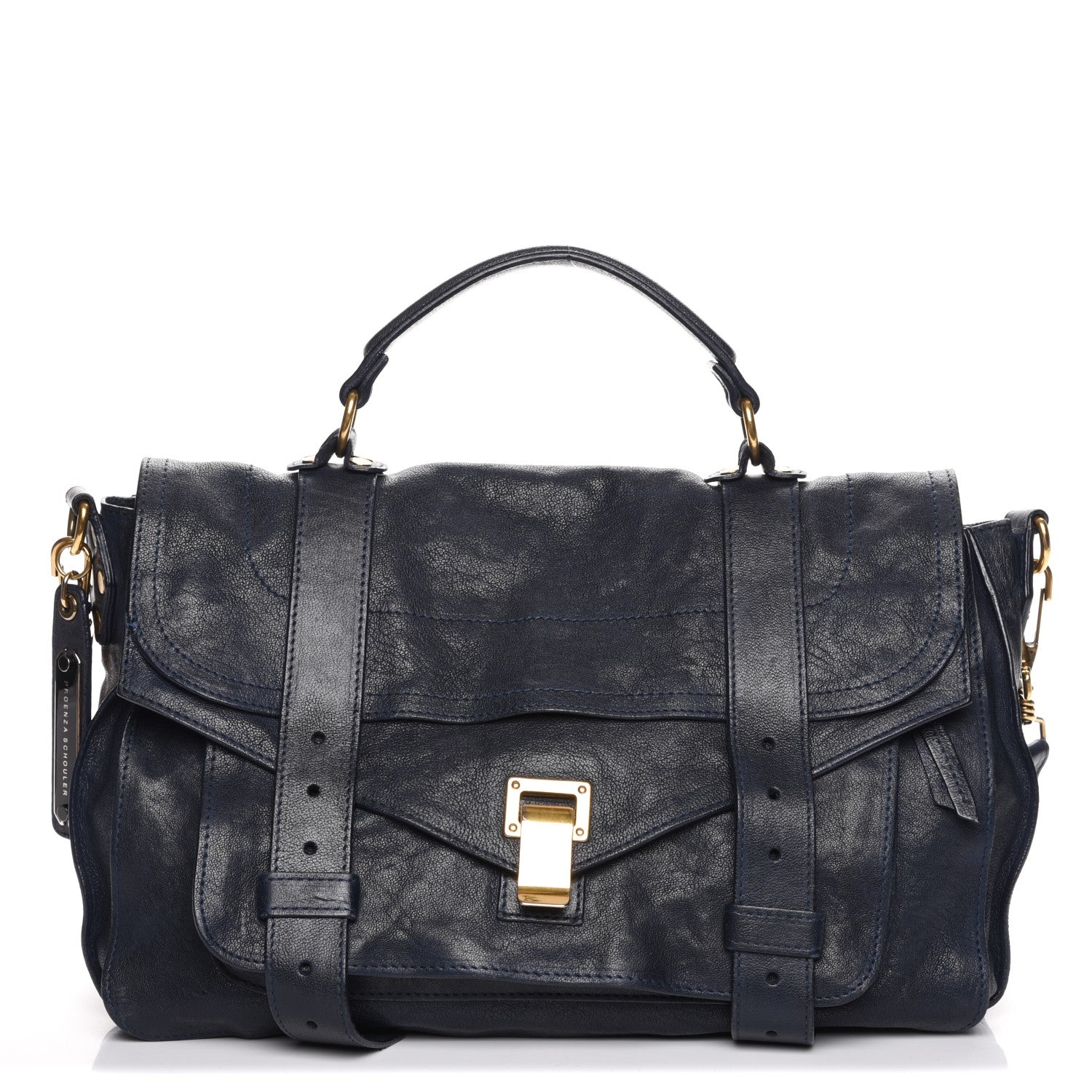Proenza Schouler Lambskin Medium PS1 Satchel Navy 1 of 10