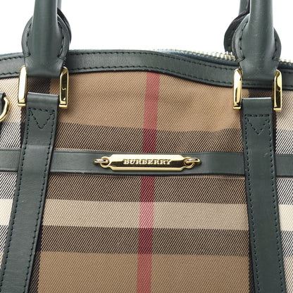 Burberry Bridle Calfskin House Check Small Orchard Bowling Bag Green 11 of 13