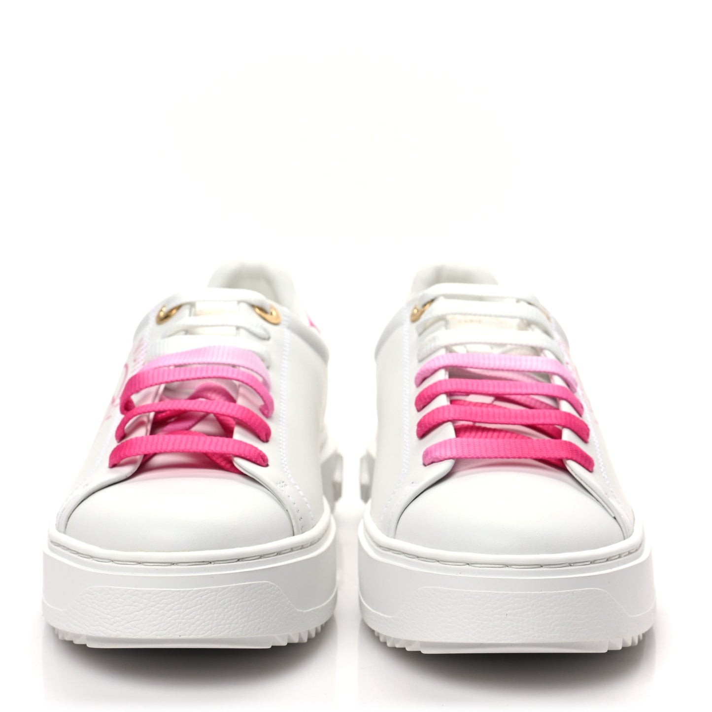 Monogram Time Out Sneakers 37 White Pink