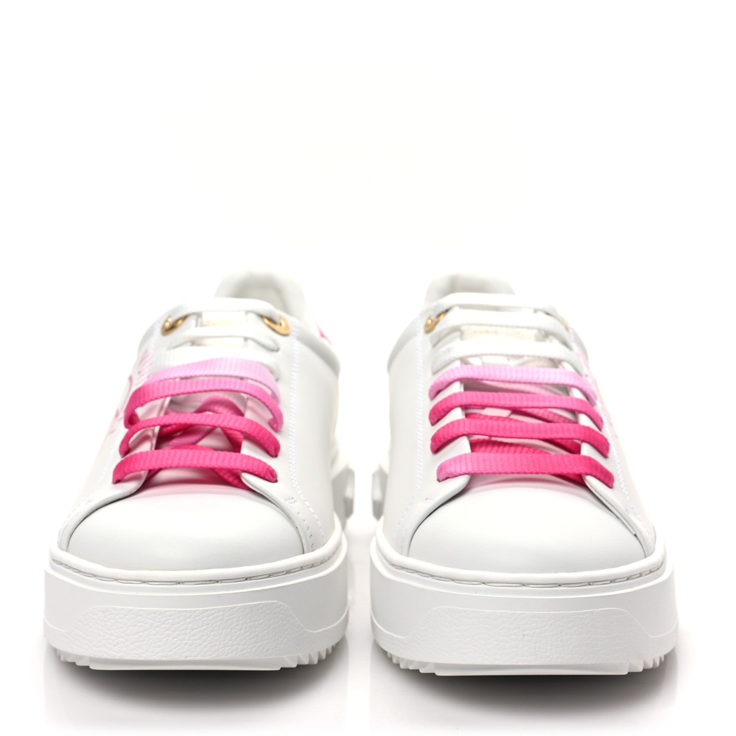 Louis Vuitton Monogram Time Out Sneakers 37 White Pink 2 of 8